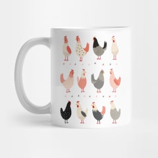 Farmyard Flock: Cute Chicken Crewneck Mug